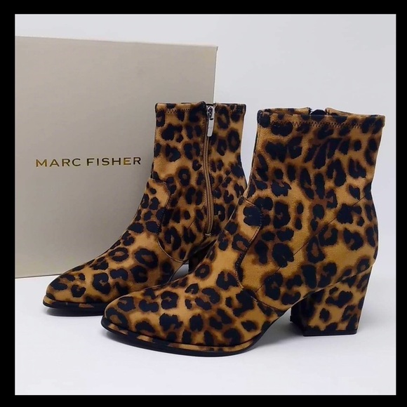 MARC FISHER Leopard Leave2 Block Heel Stretch Bootie - Picture 11 of 14